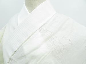 リサイクル　夏物長襦袢　広衿仕立て　綿麻　流水に花模様